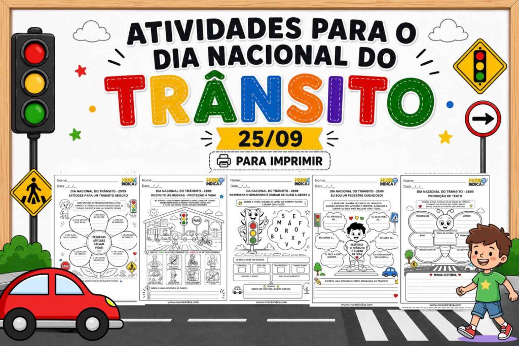 Atividades para o Dia Nacional do Trânsito 25 de Setembro para Imprimir