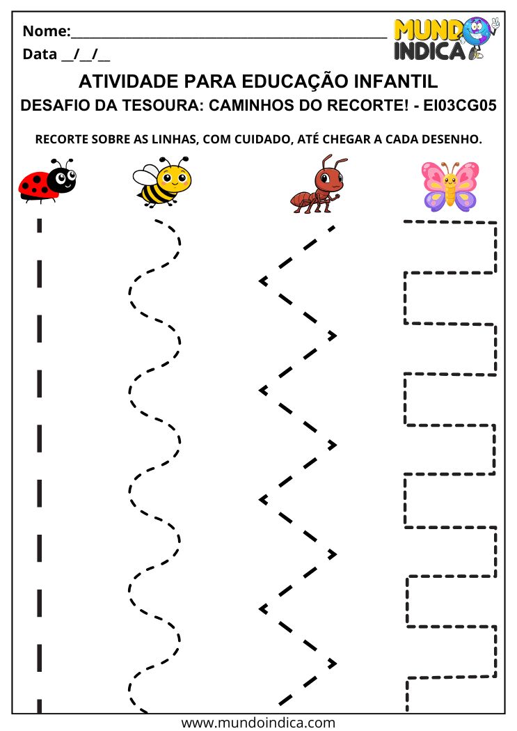Atividade de Coordenação Motora com Recorte de Linhas EI03CG05