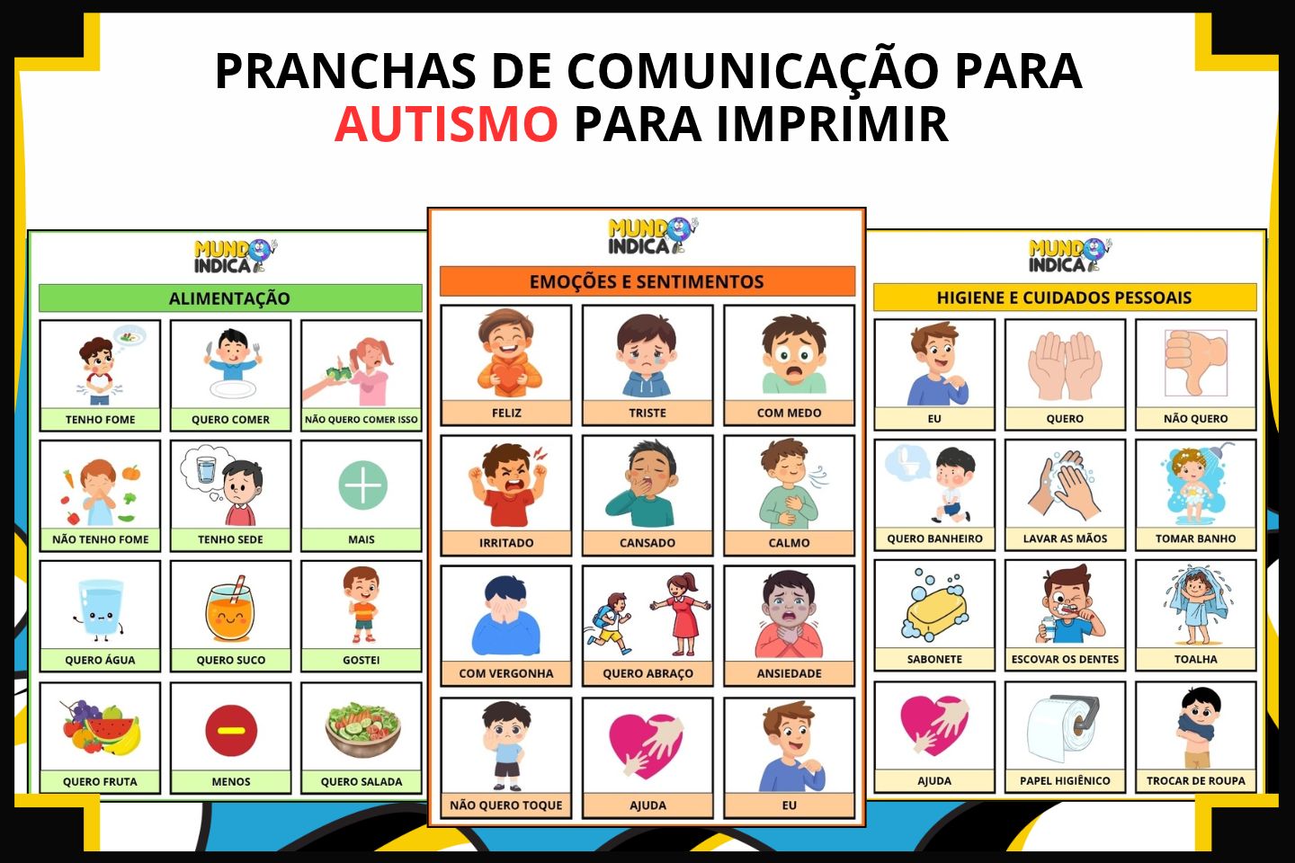 Pranchas de Comunicação para Autismo para Imprimir